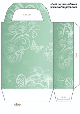 Green Floral Butterfly Gift Bag