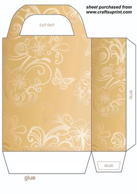 Orange Floral Butterfly Gift Bag