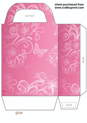 Pink Floral Butterfly Gift Bag