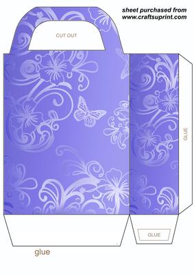 Purple Floral Butterfly Gift Bag
