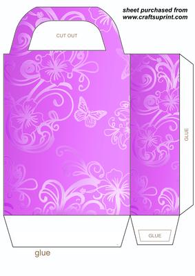 Raspberry Floral Butterfly Gift Bag