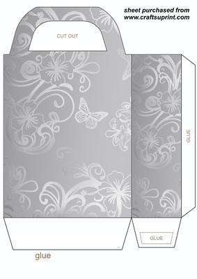 Silver Floral Butterfly Gift Bag