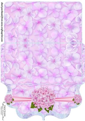 Pink Hydrangea Clutch Bag Money/voucher Wallet