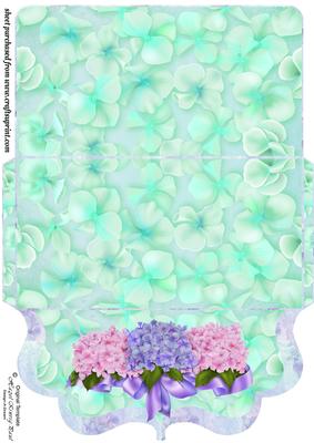Green Hydrangea Clutch Bag Money/voucher Wallet