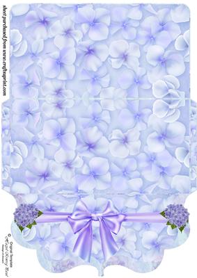 Lilac Hydrangea Clutch Bag Money/voucher Wallet