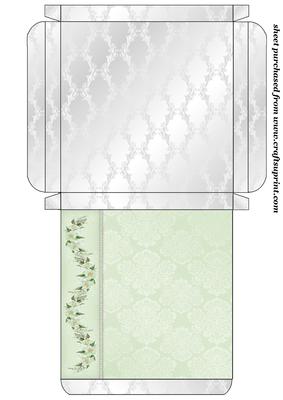 Green and Silver Floral Card Box
