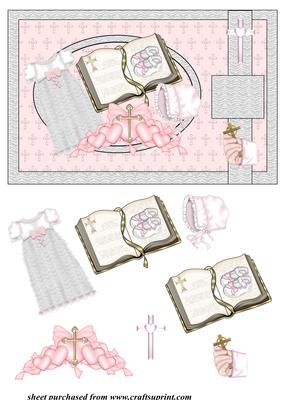 Baby Girl Christening Topper(n)