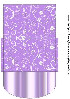 Lilac and White Money/voucher Wallet 6