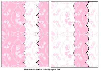 2 Pink Rose Card Front Blanks