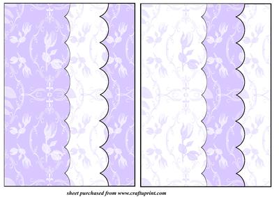 2 Purple Rose Card Front Blanks