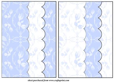 2 Blue Rose Card Front Blanks