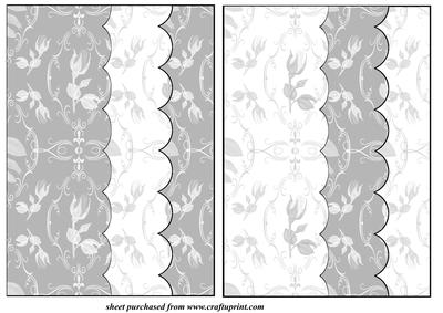 2 Grey Rose Card Front Blanks