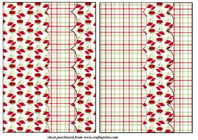 2 Red Poppy Card Front Blanks