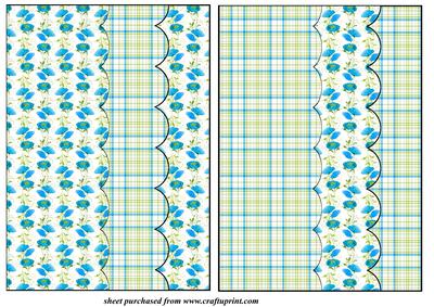 2 Blue Poppy Card Front Blanks
