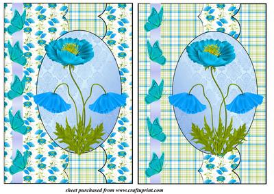 2 Blue Poppy Card Fronts