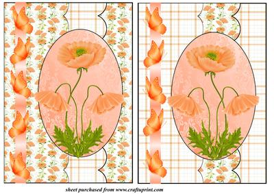 2 Orange Poppy Card Fronts