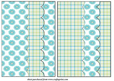 2 Teal Gerbera Card Front Blanks