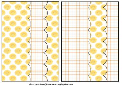 2 Yellow Gerbera Card Front Blanks
