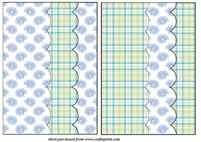 2 Blue Gerbera Card Front Blanks