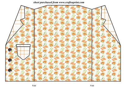 Orange Poppy Jacket Shaped Card