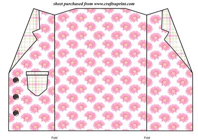 Pink Gerbera Jacket Shaped Card Blank