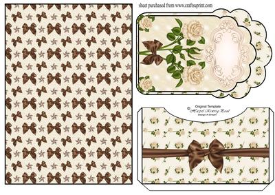Cream Roses Pocket Card Front