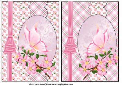 2 Pink Cherry Blossom Card Fronts