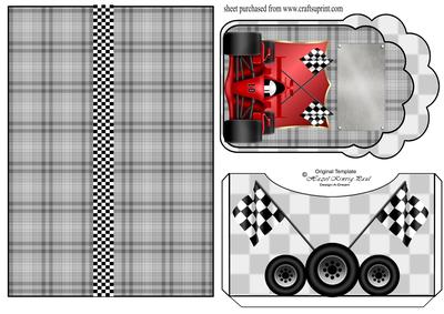Red Racing Car Pocket Card Front