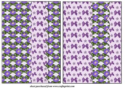 2 Purple Floral Card Front Blanks 1