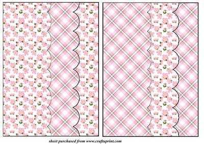 2 Pink Cherry Blossom Card Front Blanks