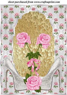Silver Shoe and Roses Topper