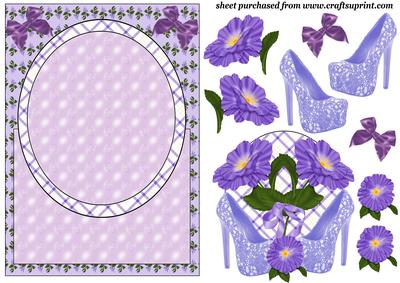 Purple Floral Shoes Card Front