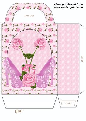 Pink Floral Shoe Gift Bag