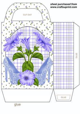 Blue Floral Shoe Gift Bag