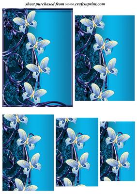 Light Blue Butterfly Floral Pyramid Topper