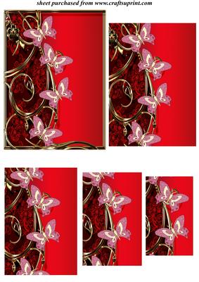 Red Butterfly Floral Pyramid Topper