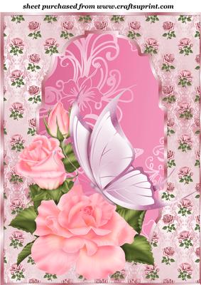 Pink Roses Framed Topper