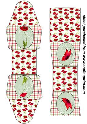 Red Poppy Favour Box