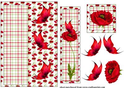Red Poppy Bookmark Card