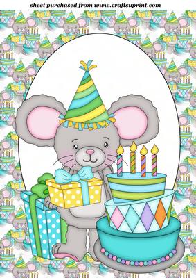 Cute Birthday Mouse Topper 4