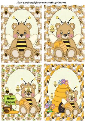 4 Bumble Bear Teddy Toppers
