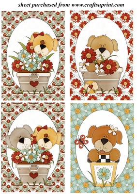 4 Floral Puppy Toppers