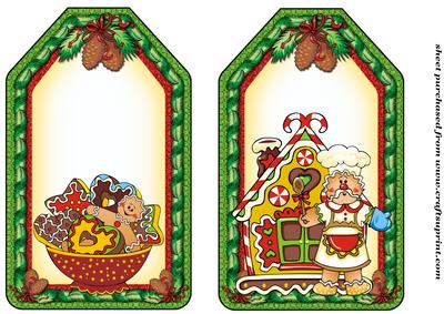 2 Gingerbread Tag Toppers 1