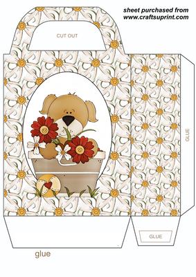 White Floral Pup Gift Bag 2