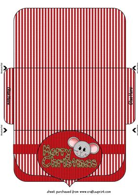 Red Christmas Mouse Voucher/money Wallet 1