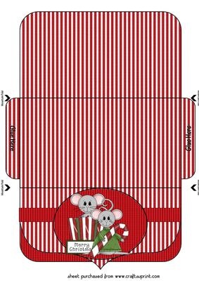 Red Christmas Mice Money/vocher Wallet 2