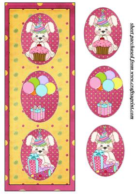 Pink Birthday Bunny Card Front