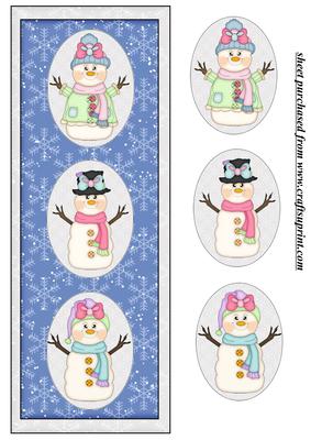 Blue Snowman Card Front