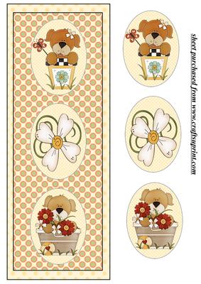 Cute Floral Pup Card Front