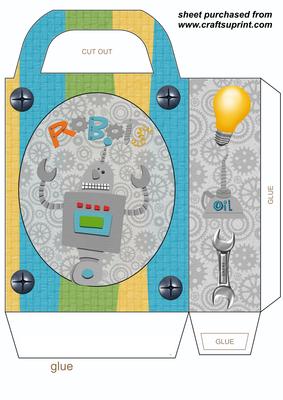 Grey and Blue Robot Gift Bag 3